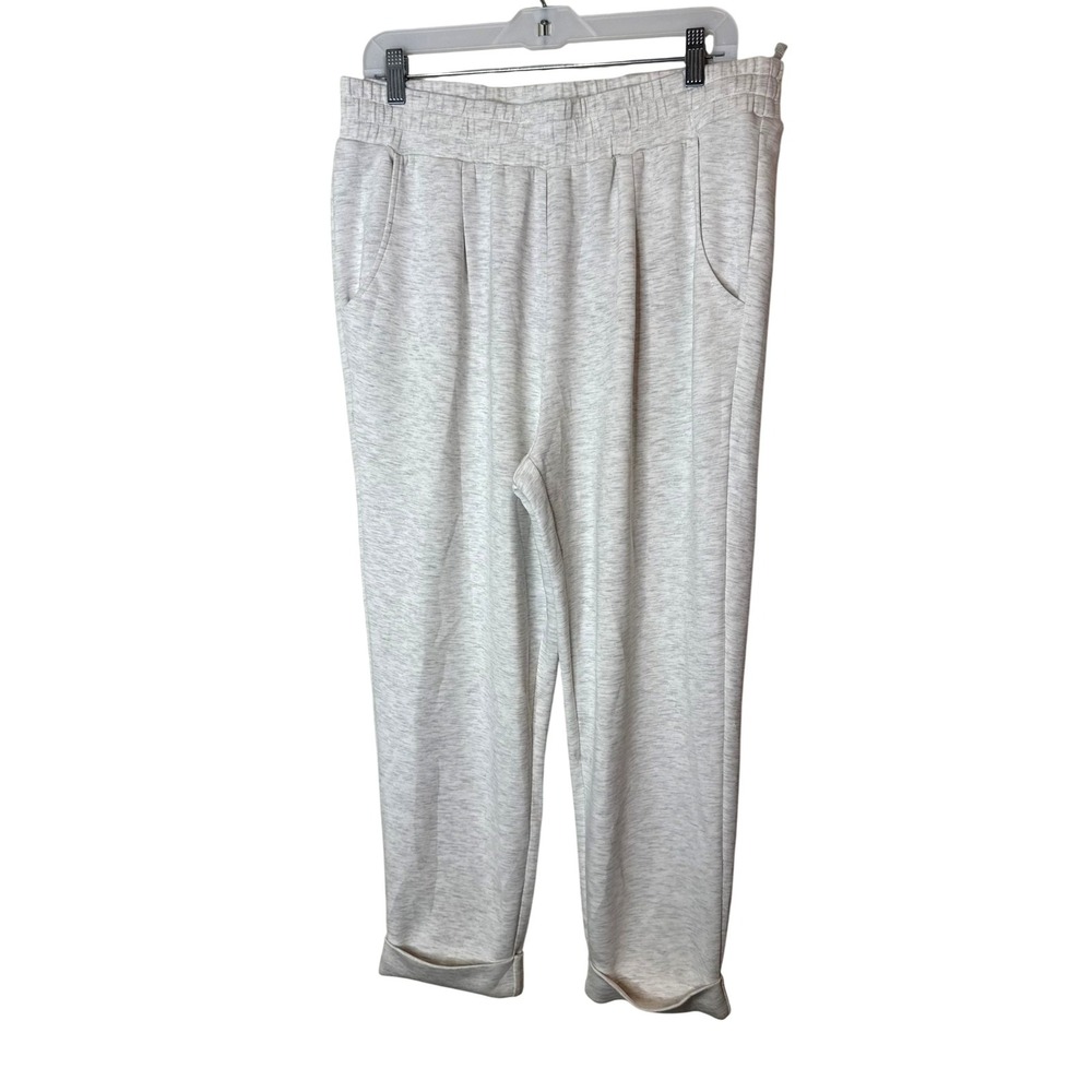 Varley Jogger Pants Womens XL Gray DoubleSoft Knit Elastic Waist Pockets Lounge